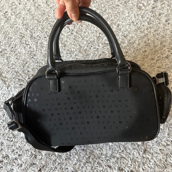 SONIA RYKIEL Signature Monogram Bag Satchel Logo Leather Hand Purse Crossbody xo - Picture 11 of 17